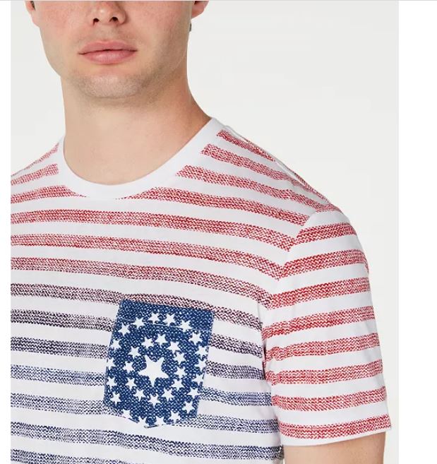 American Rag Men's Tonal Striped Pocket T-Shirt Red Size Small