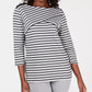 Karen Scott Women's Striped Top Charcoal Size Petite Small