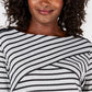 Karen Scott Women's Striped Top Charcoal Size Petite Small