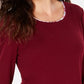Karen Scott Women's Layered-Look Solid & Plaid Top  Red Size XX-Large