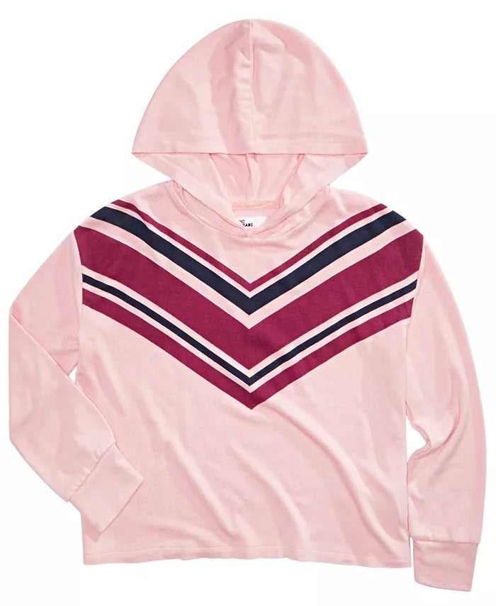 Epic Threads Big Girls Chevron-Print Hoodie Dark Pink Size Medium