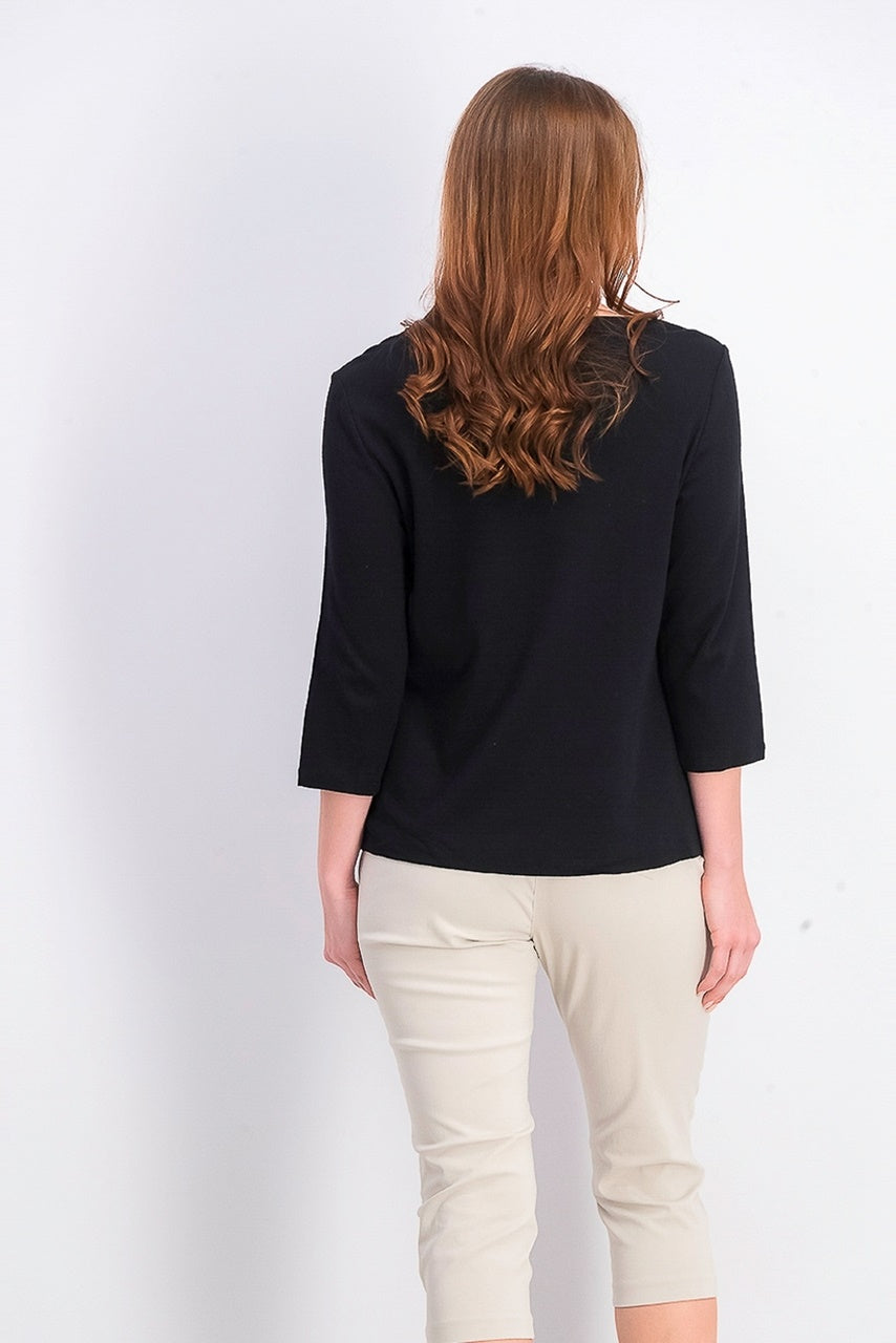 Karen Scott Women's Eyelet-Trim Top Black Size Extra Small