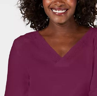 Karen Scott Women's Eyelet-Trim Top Purple Size Small