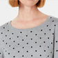 Karen Scott Women's Printed 3/4 Sleeve Sweater Grey Size Petite Medium