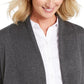 JM Collection Women's Ribbed Handkerchief-Hem Cardigan Black Size XX-Large