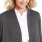 JM Collection Women's Ribbed Handkerchief-Hem Cardigan Dark Gray Size XX-Large
