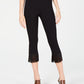 INC International Concepts Women's Fringe Trim Cropped Skinny Pants Black Size 8