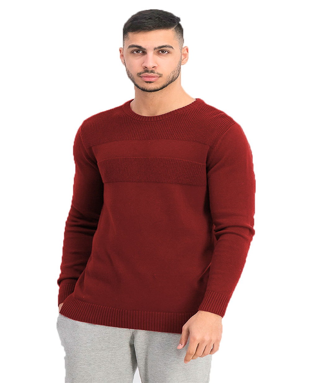 Club Room Men's Cotton Solid Textured Crew Neck Sweater Red Size X-Large