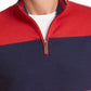 Club Room Men's Colorblock 1/4 Zip Pullover Sweater Red Size X-Large
