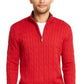 Club Room Men's Pima Cable Quarter-Zip Sweater Red Size Large