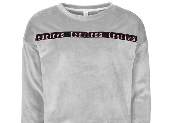 Ideology Big Girls Velour Top Gray Size Small