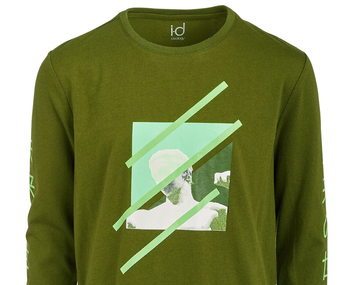 Ideology Big Boys Graphic Print T-Shirt Green Size Small