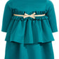 First Impressions Baby Girl's Scuba Ruffled Bow Dress  Green Size 18 Months