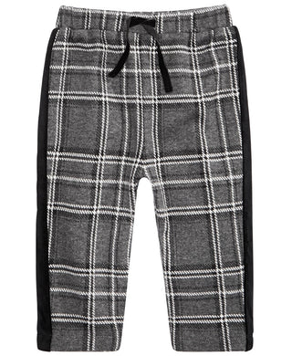 First Impressions Baby Boys Velvet-Stripe Plaid Pants Dark Gray Size 18M
