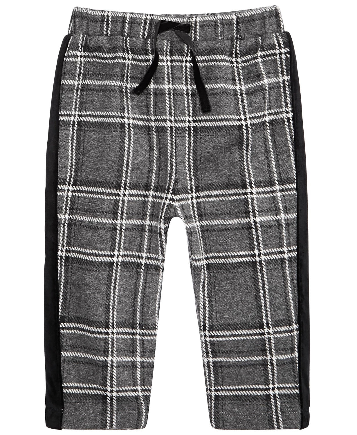 First Impressions Baby Boys Velvet-Stripe Plaid Pants Dark Gray Size 24M