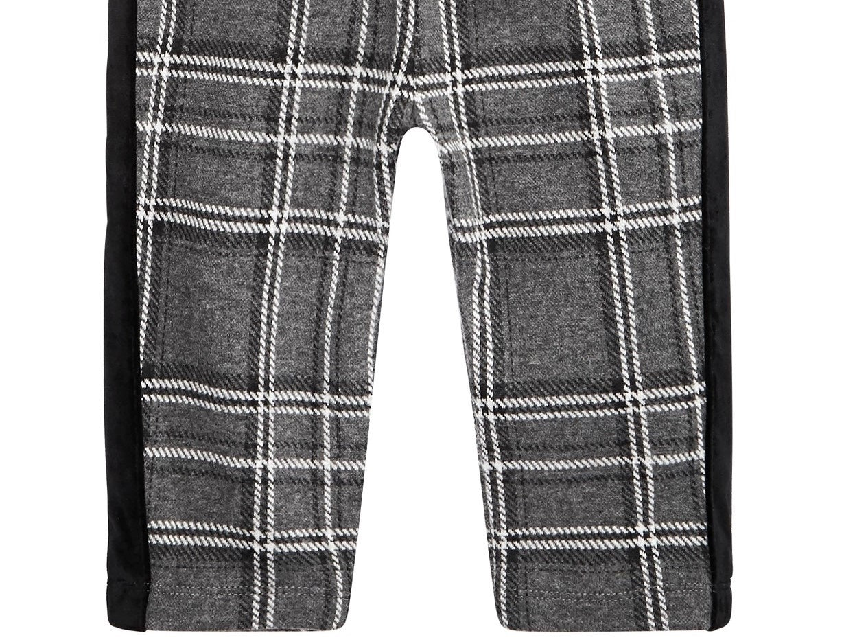 First Impressions Baby Boys Velvet-Stripe Plaid Pants Dark Gray Size 24M
