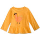 First Impressions Baby Girl's Cotton Gobble Gobble Peplum-Hem T-Shirt Yellow Size 18 Months