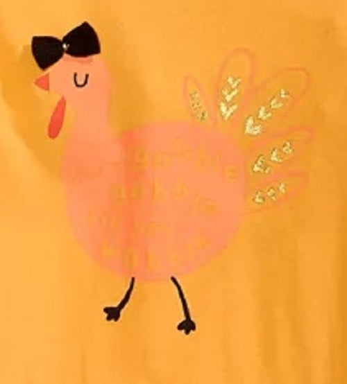 First Impressions Baby Girl's Cotton Gobble Gobble Peplum-Hem T-Shirt Yellow Size 18 Months