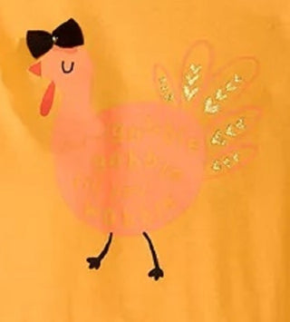 First Impressions Baby Girl's Cotton Gobble Gobble Peplum-Hem T-Shirt Yellow Size 18 Months