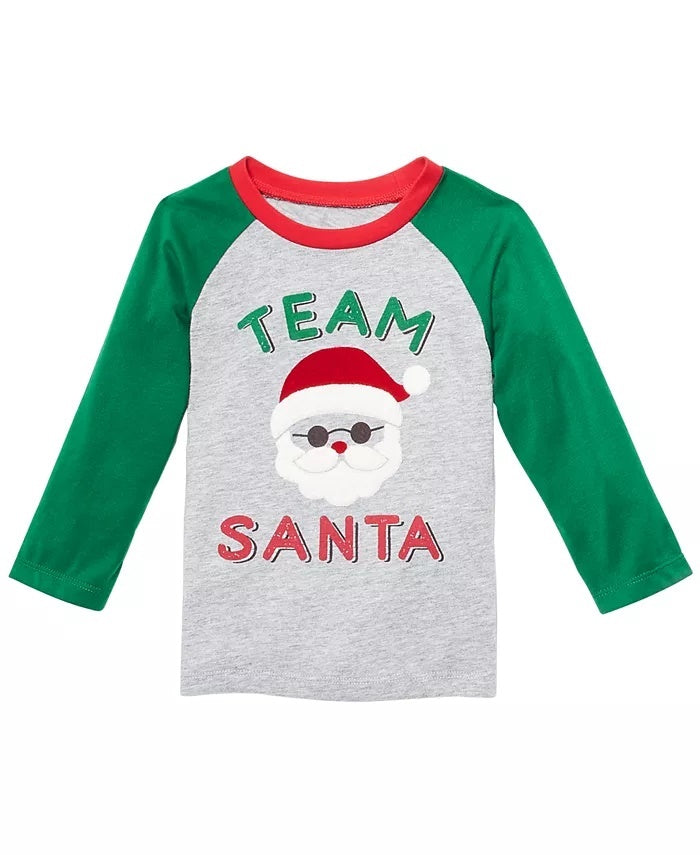 First Impressions Baby Boy's Team Santa-Print T-Shirt Dark Gray Size 3-6 Months
