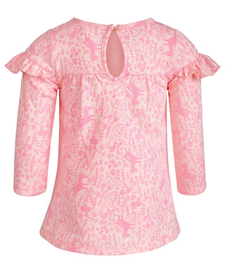 First Impressions Baby Girls Enchanted-Print Ruffle Dress Pink Size 12M