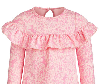 First Impressions Baby Girls Enchanted-Print Ruffle Dress Pink Size 18M