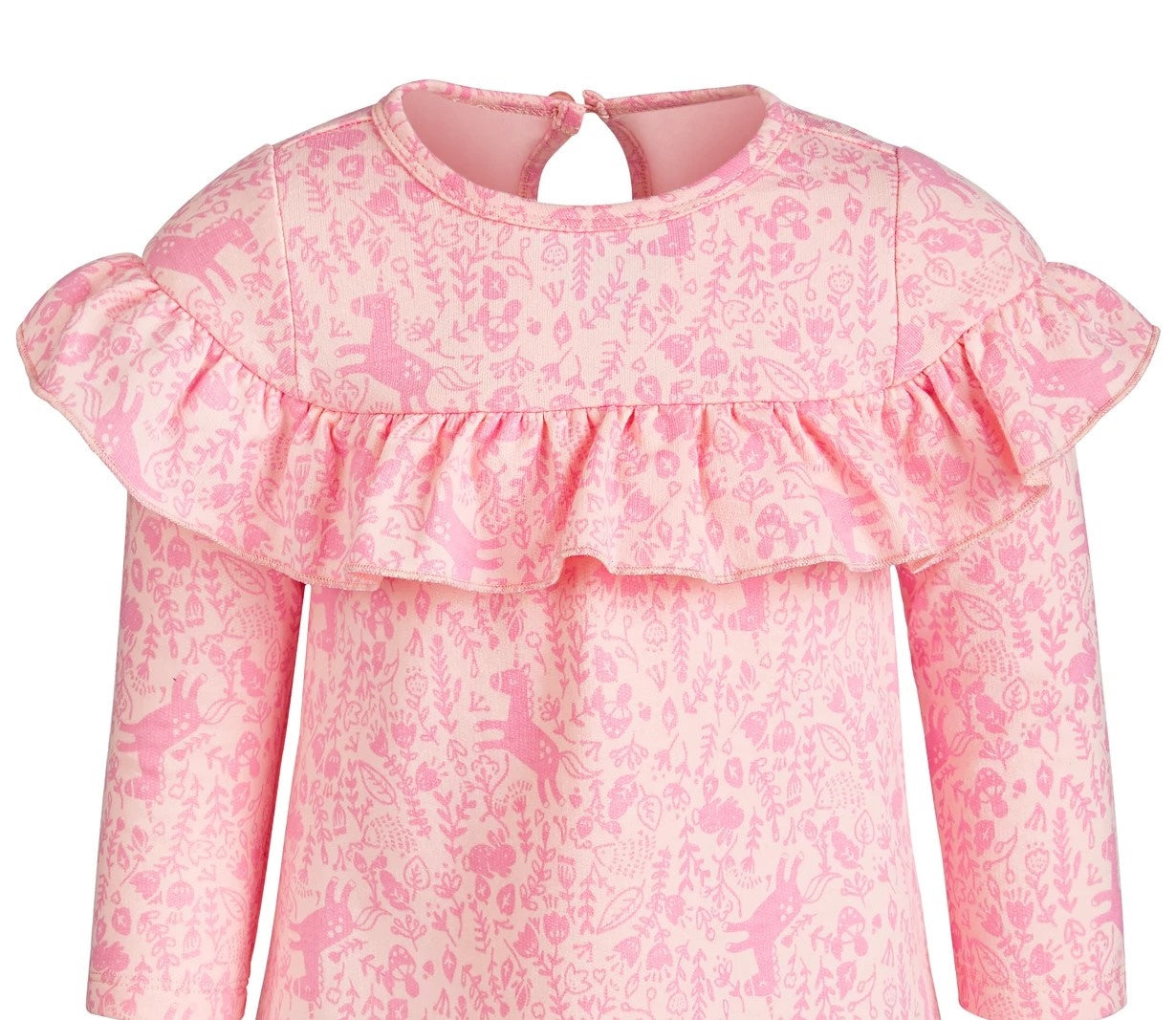 First Impressions Baby Girls Enchanted-Print Ruffle Dress Pink Size 3-6M