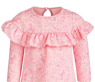 First Impressions Baby Girls Enchanted-Print Ruffle Dress Pink Size 3-6M