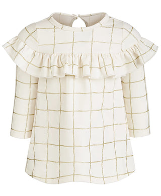 First Impressions Baby Girls Glitter-Check-Print Ruffle Dress White Size 18M