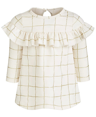 First Impressions Baby Girls Glitter-Check-Print Ruffle Dress White Size 18M