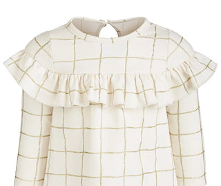 First Impressions Baby Girls Glitter-Check-Print Ruffle Dress White Size 3-6M