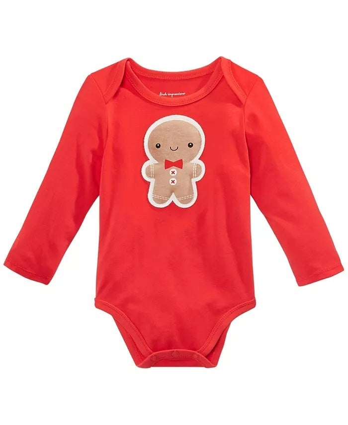 First Impressions Baby Boy's Gingerbread Bodysuit Red Size 6-9 Months