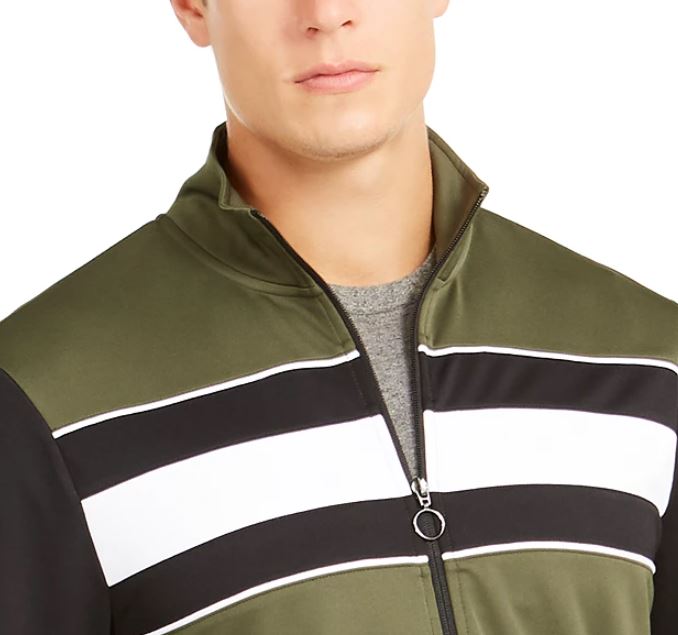 ID Ideology Men's Colorblocked Track Jacket Green Size Small