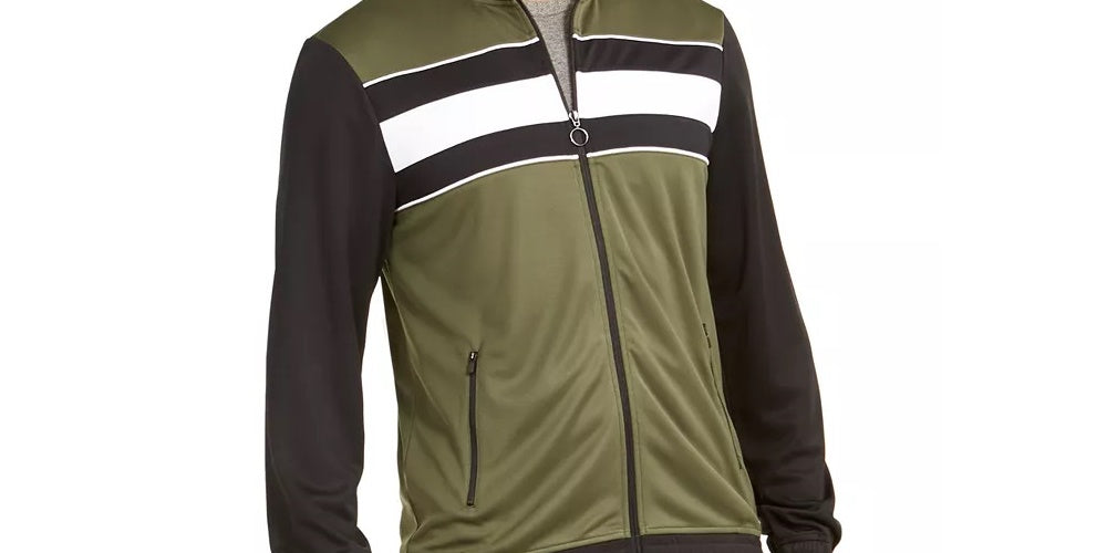 ID Ideology Men's Colorblocked Track Jacket Dark Green Size XX Large