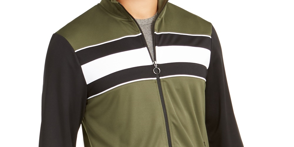ID Ideology Men's Colorblocked Track Jacket Dark Green Size XXX-Large