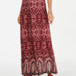Style & Co Women's Printed Pull-On Maxi Skirt Red Size Small