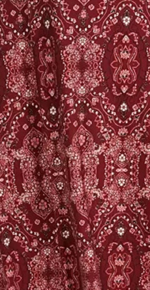 Style & Co Women's Printed Pull-On Maxi Skirt Red Size Small