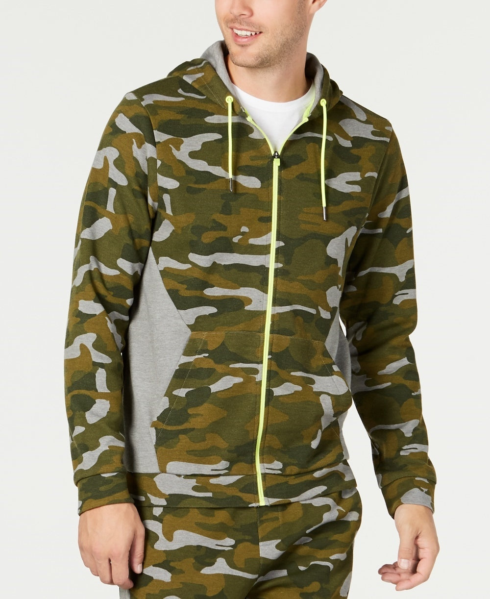 ID Ideology Men's Colorblocked Camo Jacket Green Size XXX-Large