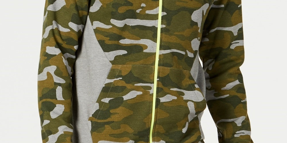 ID Ideology Men's Colorblocked Camo Jacket Green Size XXX-Large