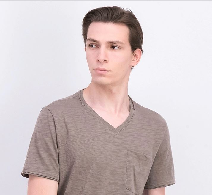 INC International Concepts Men's V Neck Pocket T-Shirt Beige Size Small