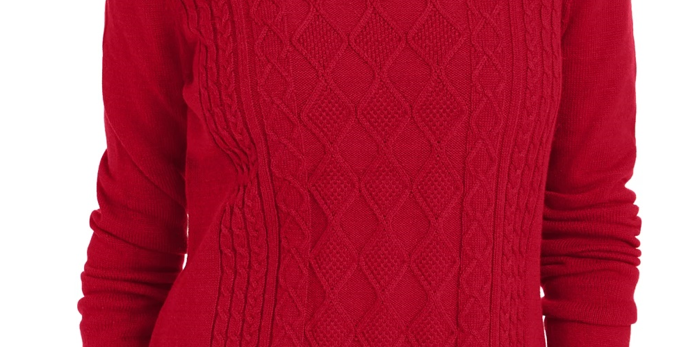 Charter Club Women's Cable Sweater Red Size Small