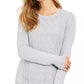 Charter Club Women's Metallic Crewneck Cable-Knit Sweater White Size Medium