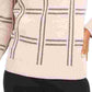 Charter Club Women's Printed Crewneck Sweater Pink Size X-Large