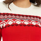 Charter Club Women's Colorblocked Fair Isle Sweater Red Size Petite Small
