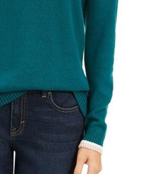 Charter Club Women's Fair Isle Sweater Dark Green Size X-Large