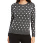 Charter Club Women's Dot-Print Crewneck Sweater Dark Gray Size XX-Large