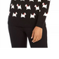 Charter Club Women's Dog Print Crewneck Sweater Black Size X-Small