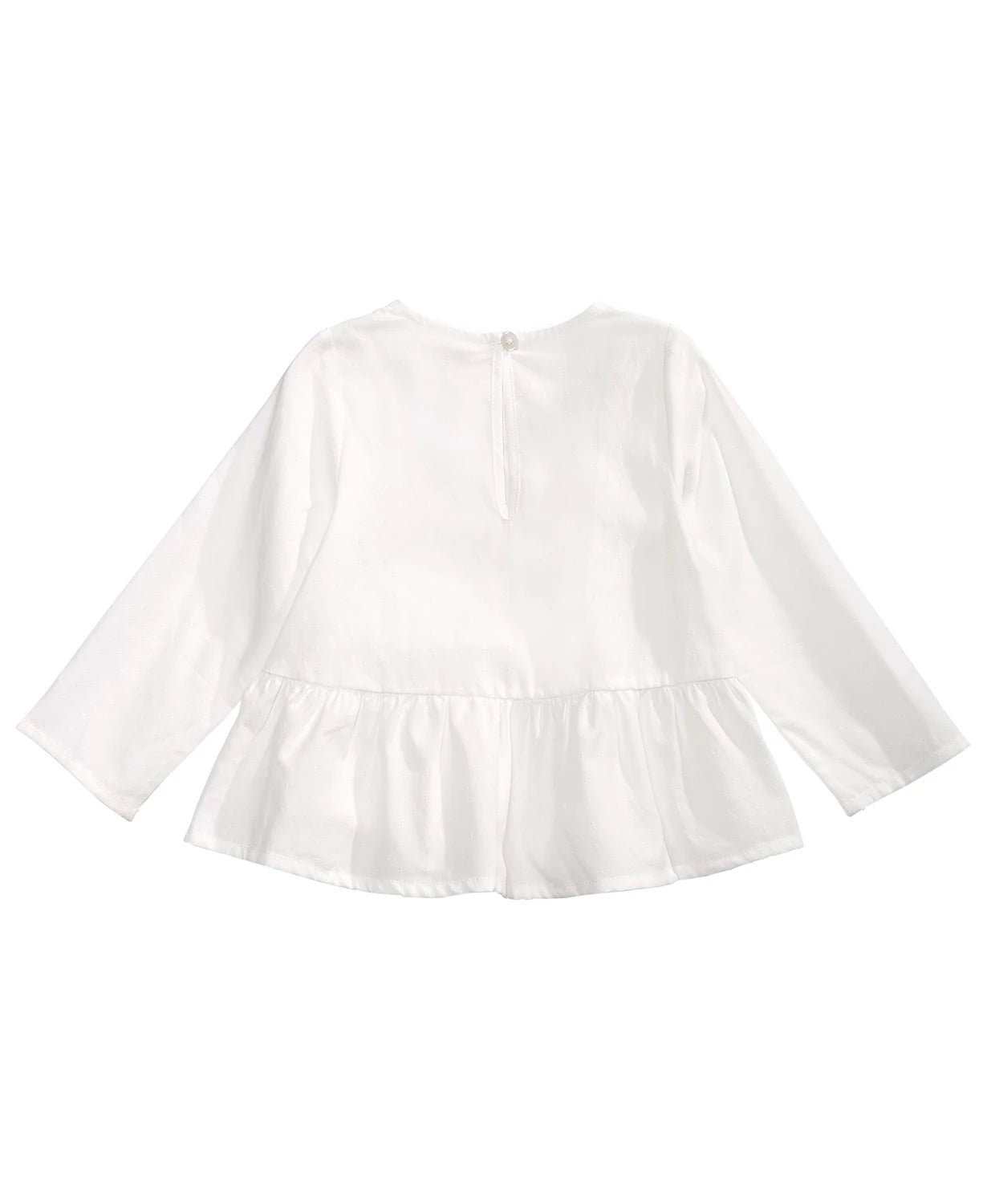 First Impressions Baby Girls Cotton Embroidered Ruffle-Trim Top White Size 12M