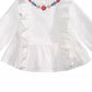 First Impressions Baby Girls Cotton Embroidered Ruffle-Trim Top White Size 12M