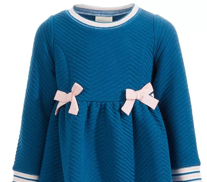 First Impressions Baby Girls Quilted Dress Dark Blue Size 18M